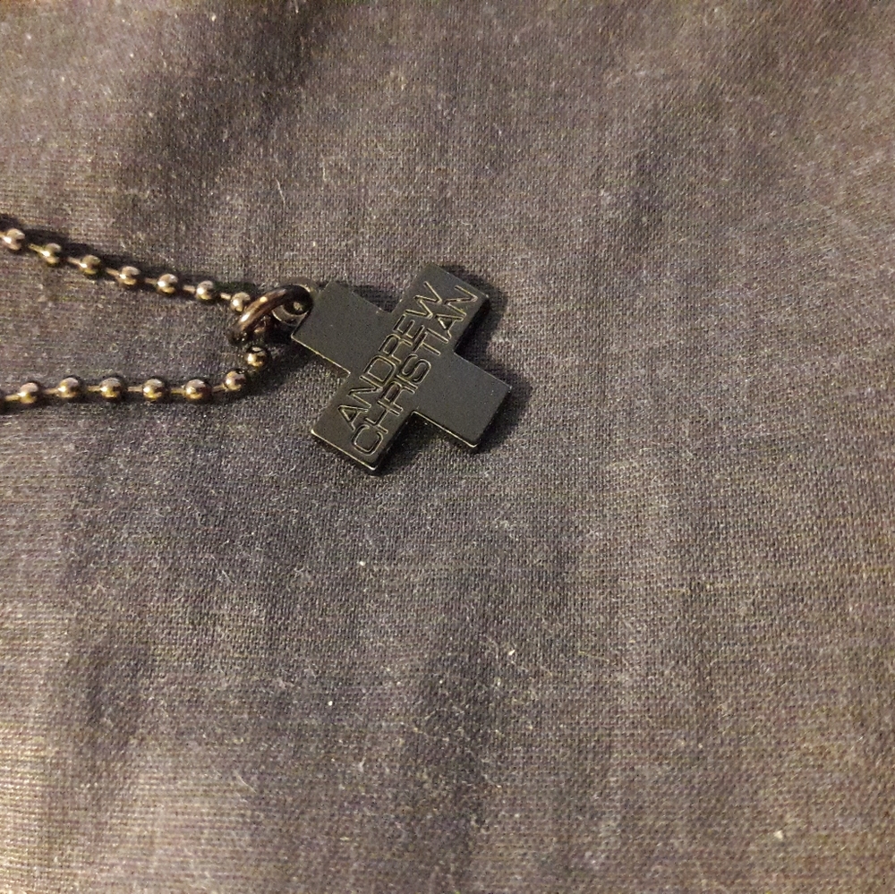 Andrew Christian Black Cross Necklace
